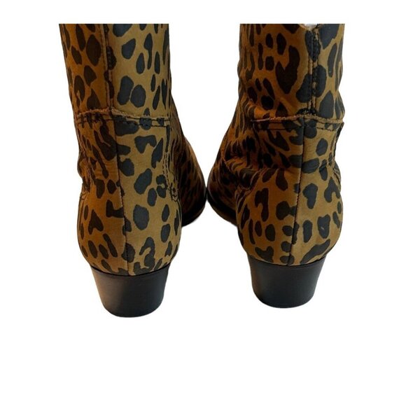 Schutz Women's Tessie Mid Heeled Bootie Animal Print Black Brown Size 6.5 NWOB - Picture 5 of 7